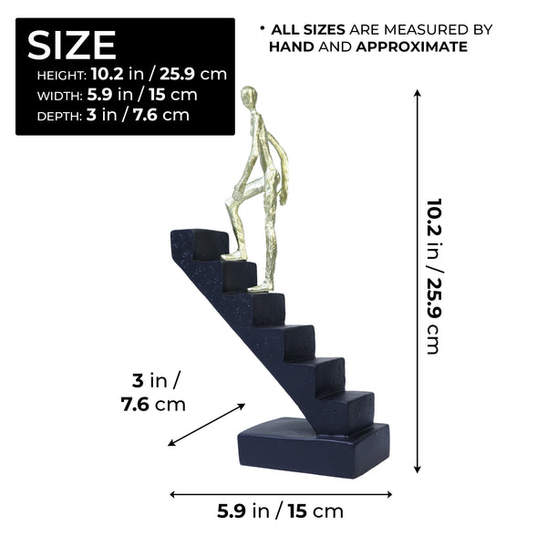 Desk Decor, 10" Black Motivational Statue, 10" Office Cubicle Ornament by Sona Casa