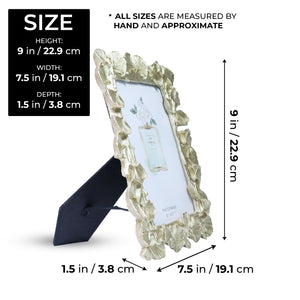 5x7 inch Photo Frame, 3D Golden Ginkgo Leaves Picture Frame Border, Handmade Decorative Frame 9 inch 23 cm