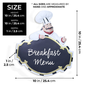 Kitchen Wall Art Decor, Resin Chef with Chalkboard Menu for Restaurant, Bakery, Cafe 10in 41cm by Accent Collection