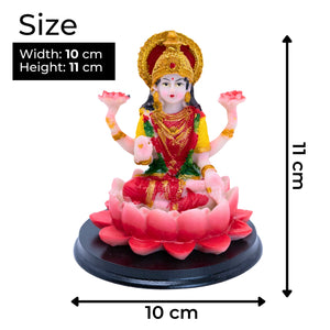 Divine Red Resin Lakshmi Goddess Statue For Home Pooja Mandir & Diwali Decor by Accent Collection