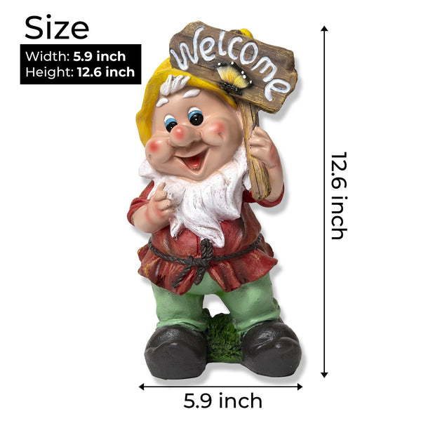 Welcoming Gnome Statue in Vibrant Colors, Weather-Resistant Garden Fairy Decor, Perfect for Front Door & Outdoor Ambiance by Accent Collection