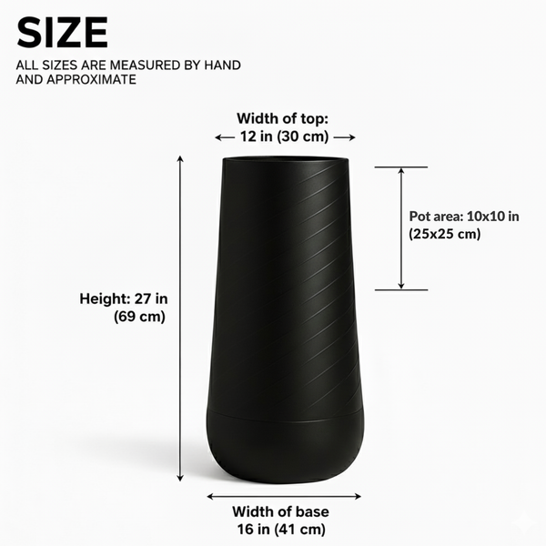 Set of 2 Contemporary Decorative Self Watering Pot, Modern Tall Indoor Planter, 33 in Home, Office, Garden Decoration, Gift-Sona Casa