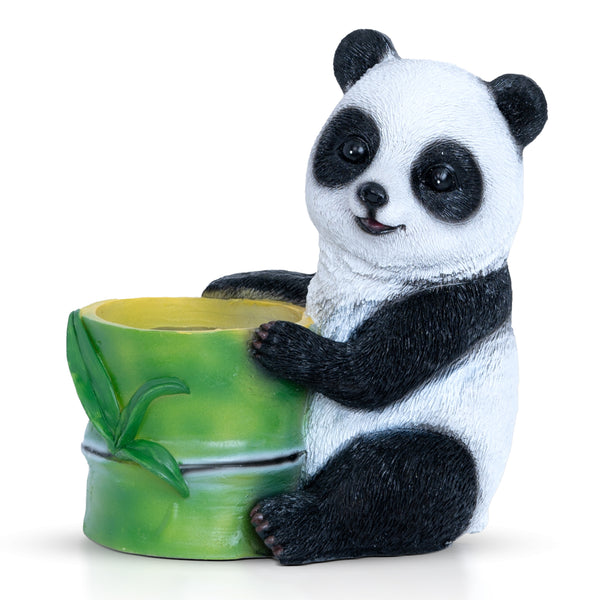 Panda Bear Planter - Unique Indoor/Outdoor White & Green Succulent & Herb Pot, Perfect Panda Decor & Gift