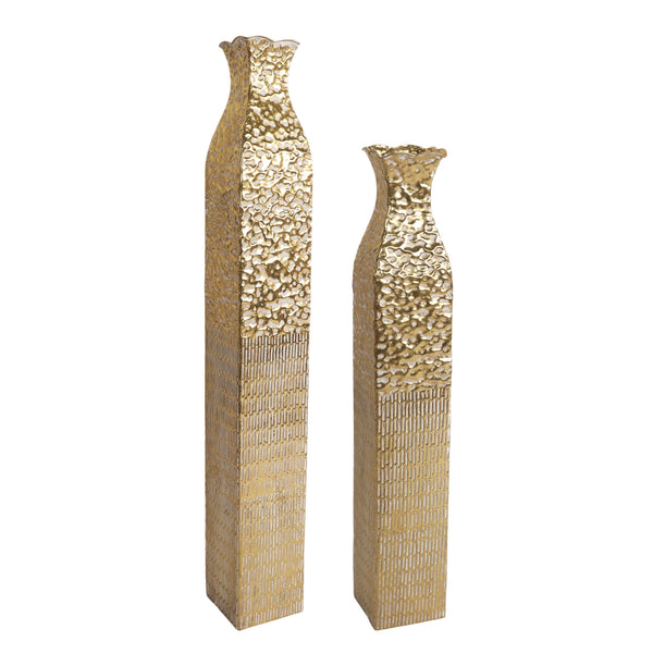 Tall Metal Vases, Extra Large Decorative Floor Vase Set, 42" and 35" Large Flower Pots for Pampas Grass, Home Living Room Decor-Sona Casa