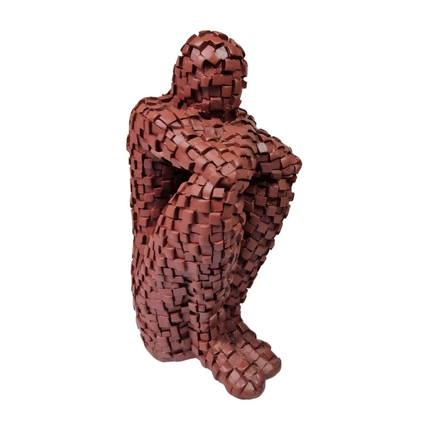 Small Abstract Thinker Statue, Dark Red Home Decor, Bookshelf Decor, Gift for Teachers 8 inch 20 cm | Home Decor