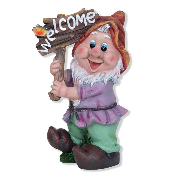 Weatherproof Gnome Welcome Statue, Garden Fairy Charm For Outdoor Grace by Accent Collection