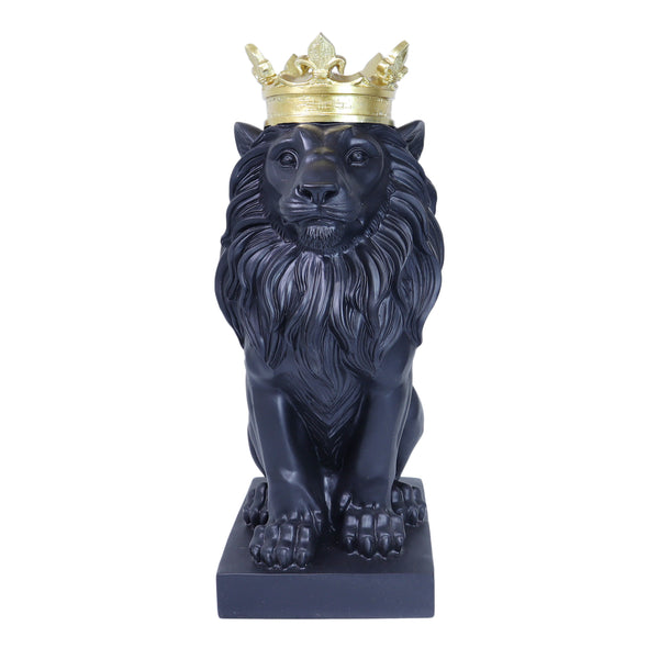 Lion Statuary, Lion King with Golden Crown, Center Table Decor for Home or Office, 36 cm, 24 inch, Thoughtful Gift