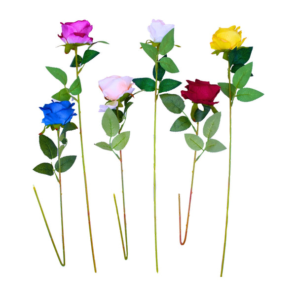 Elegant Boho Table Decor Faux Rose Bouquet - Real Looking Plastic Roses With Long Stems For Centerpieces by Sona Casa