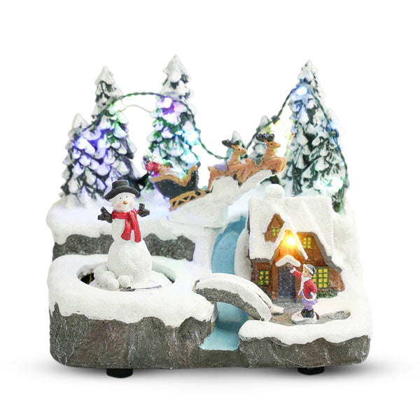 Enchanted Winter Carnival LED Light-Up Christmas Village Set With Animated Figures & Musical Carousel - Festive Tabletop Decor by Accent Collection