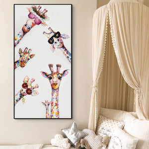 Giraffe Animal Painting On Canvas, Painting for Kids Room, Colorful Art, Nursery Decor, Wall Decor for Kids Room, Wall Painting for Playroom by Accent Collection