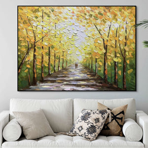 Fall Wall Art Original Oil Painting, Textured Autumn Canvas Art for Home Decor, Unique Forest Wall Decor Gift by Accent Collection