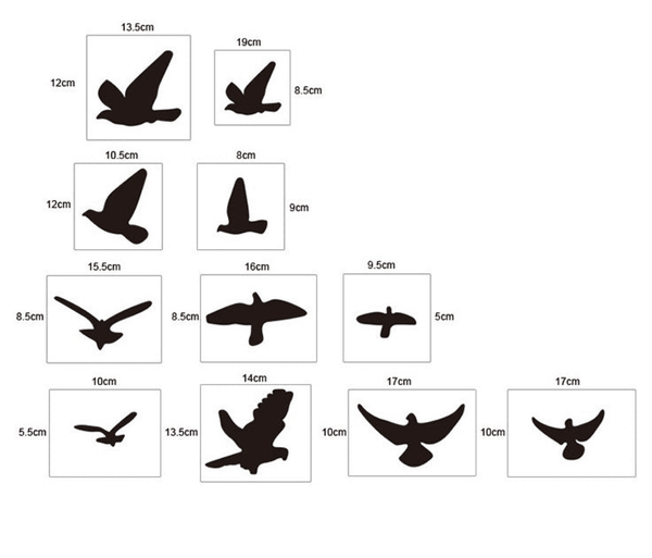 11 pcs Creative Flock Birds 3D Acrylic Mirror Stickers for Wall