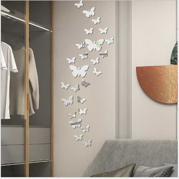 30 pcs DIY Acrylic Butterfly Mirror Wall Stickers for Home Decor