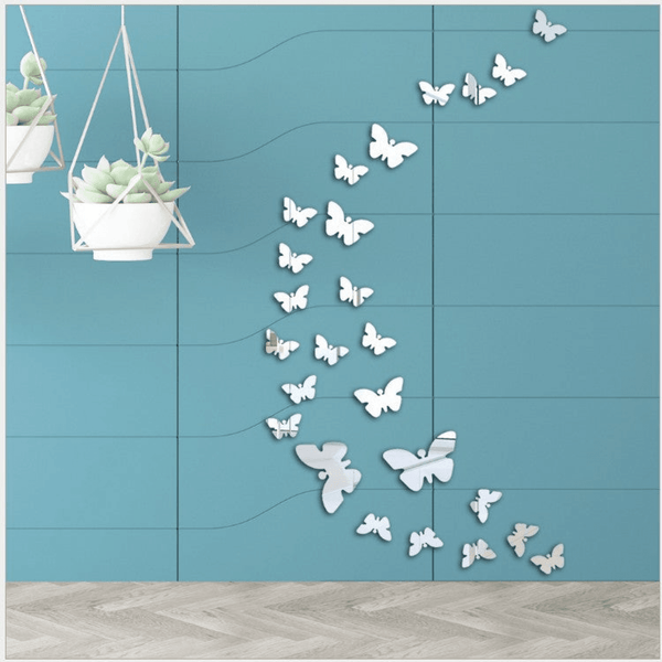 30 pcs DIY Acrylic Butterfly Mirror Wall Stickers for Home Decor