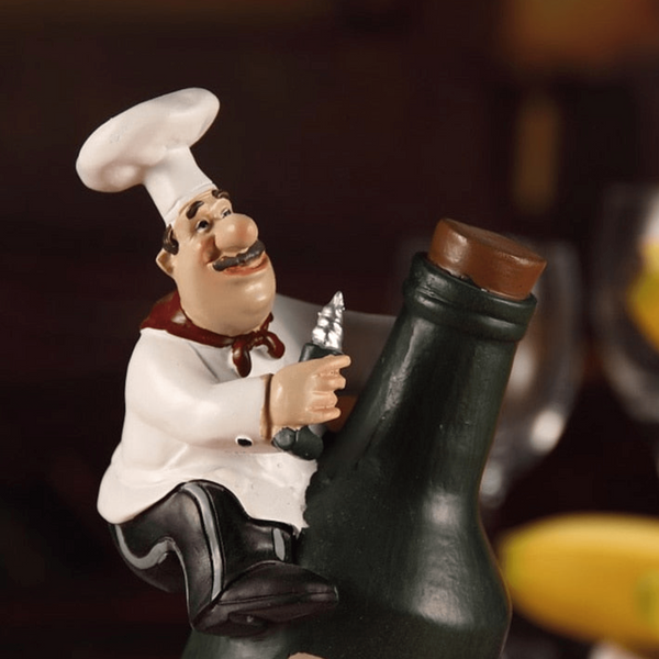 4 Piece Kitchen Chef Figurines Set, Restaurant Decor, Bakery Decor
