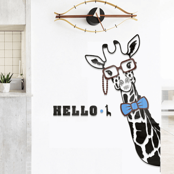 Adorable Black Giraffe DIY Acrylic Wall Sticker for Home Decoration