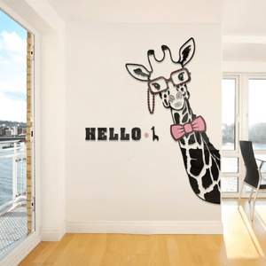 Adorable Black Giraffe DIY Acrylic Wall Sticker for Home Decoration