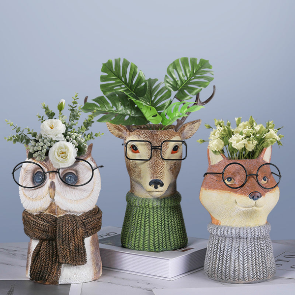 Animal Face Design Vase by Accent Collection