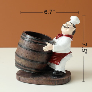 Barrel Style Chef Wine Rack, 8" Functional Kitchen Restaurant Decor