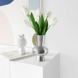 Chrome plated ceramic vase for Home Décor