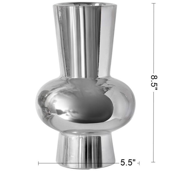 Chrome plated ceramic vase for Home Décor