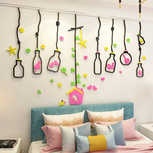 Colorful Decorative 3D Hanging Lamp Wall Sticker for Kids Room