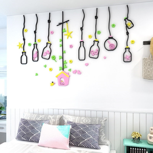 Colorful Decorative 3D Hanging Lamp Wall Sticker for Kids Room
