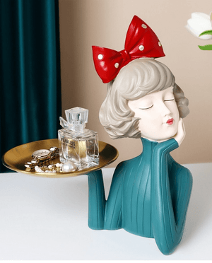 Creative Living Room Decor Accessories, Jewelry Tray, Girl Figurines for Storage, Decor Ornament, Modern Home Decor, Gift by Accent Collection