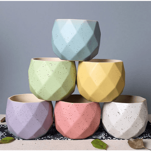 Cute Small Geometrical Vase, Colorful 3" Planter Set, Plant Pots for Home
