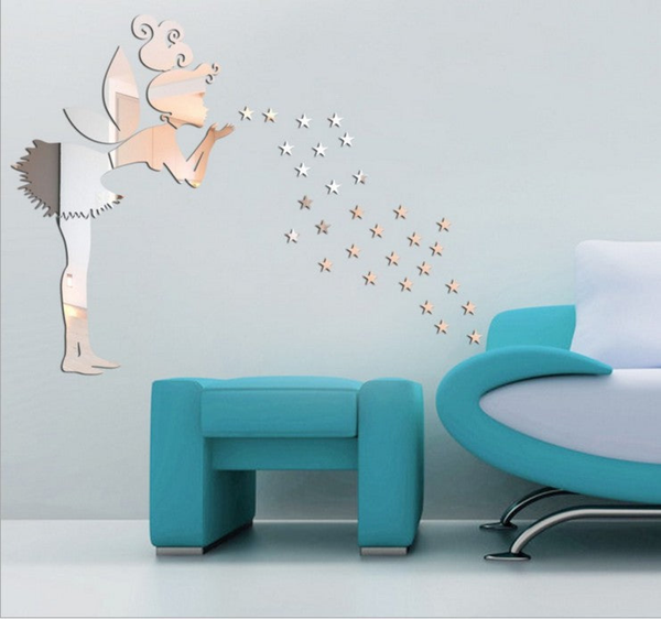 Fairy Blowing Stars 3D Decorative DIY Wall Sticker for Home Decoration
