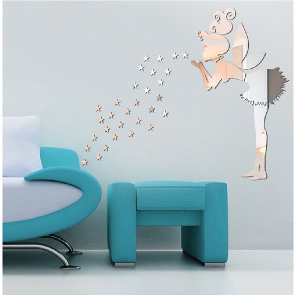 Fairy Blowing Stars 3D Decorative DIY Wall Sticker for Home Decoration