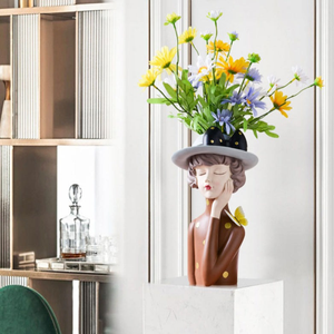 Girl with Bow Flower Vase