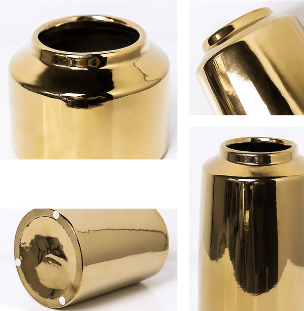 Gold Ceramic Vase for Home Decoration