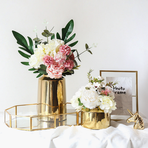 Gold Ceramic Vase for Home Decoration