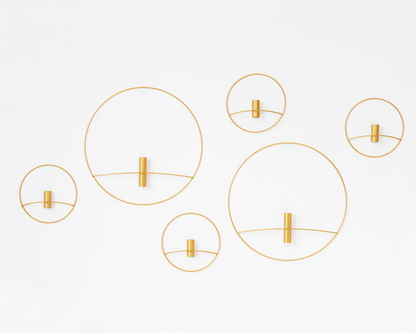 Golden Wall Flower Metal Tube Vase for home decoration