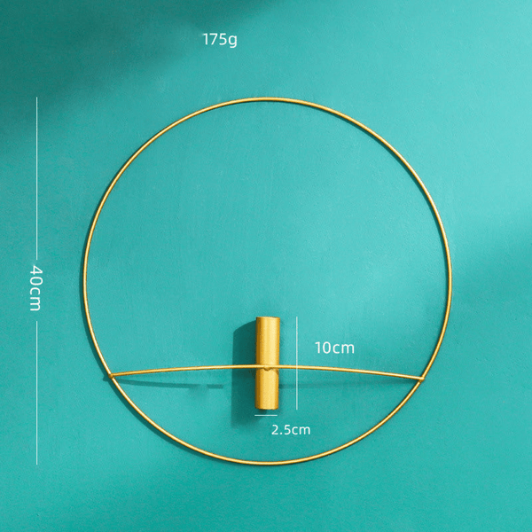 Golden Wall Flower Metal Tube Vase for home decoration