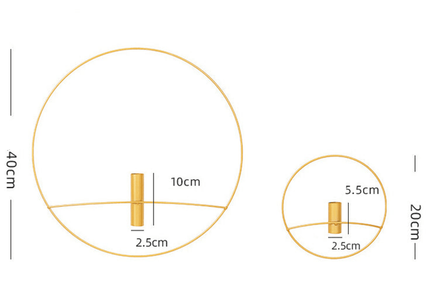 Golden Wall Flower Metal Tube Vase for home decoration