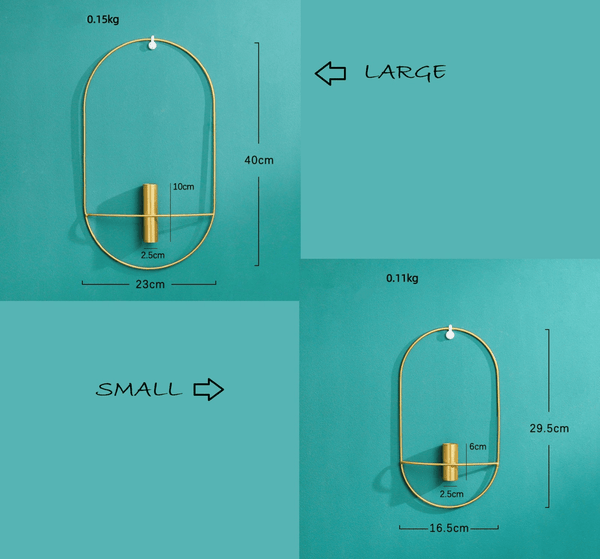 Golden Wall Flower Metal Tube Vase for home decoration