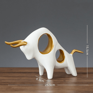 Pair of Bull Decorative Figurines for Home Decor Desk Decor Animal Figurine Living Room Decor Office Decor