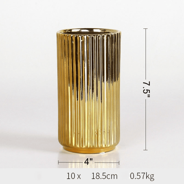 Pair of Gold Luxury Ceramic Vase For Home Decor or Gifts