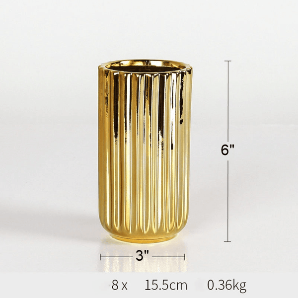 Pair of Gold Luxury Ceramic Vase For Home Decor or Gifts
