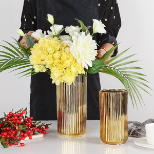 Pair of Gold Luxury Ceramic Vase For Home Decor or Gifts