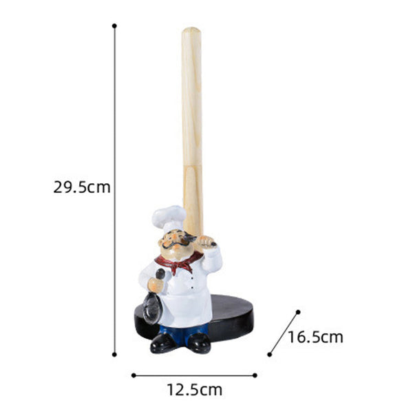 Paper Roll, 12" Towel Holder Cute Chef, Home, Restaurant, Kitchen Decor