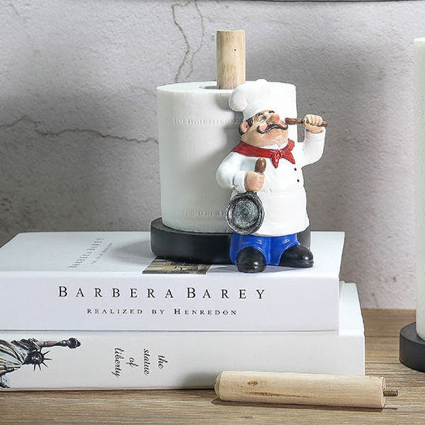 Paper Roll, 12" Towel Holder Cute Chef, Home, Restaurant, Kitchen Decor