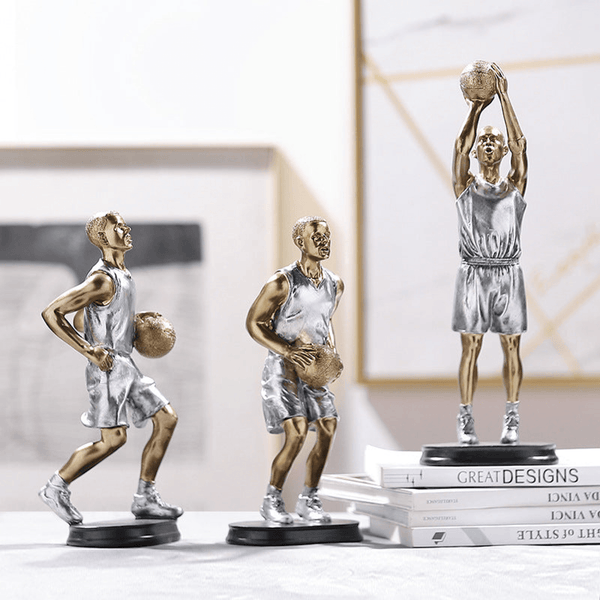 Set of 3, Basket Ball Player Statues for Home Décor