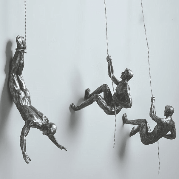 Set of 3 Rock Climbing Trio Sculpture Wall Hanging by Accent Collection Home Decor