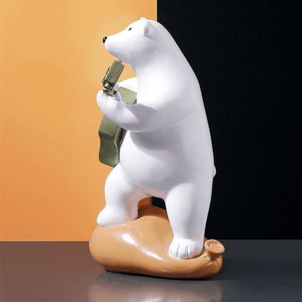 White Bear Statue for Children’s Room - Music Lovers by Accent Collection Home Decor