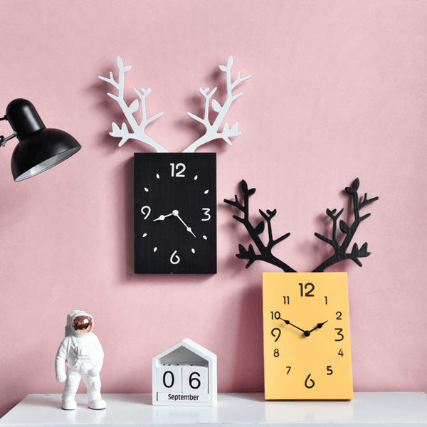 Wooden Deer Clock for Home Décor