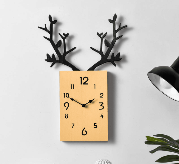 Wooden Deer Clock for Home Décor