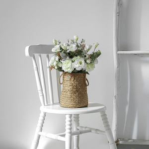 Woven Small Basket for Dry Flowers, 11" Flower Holder Tabletop Decor